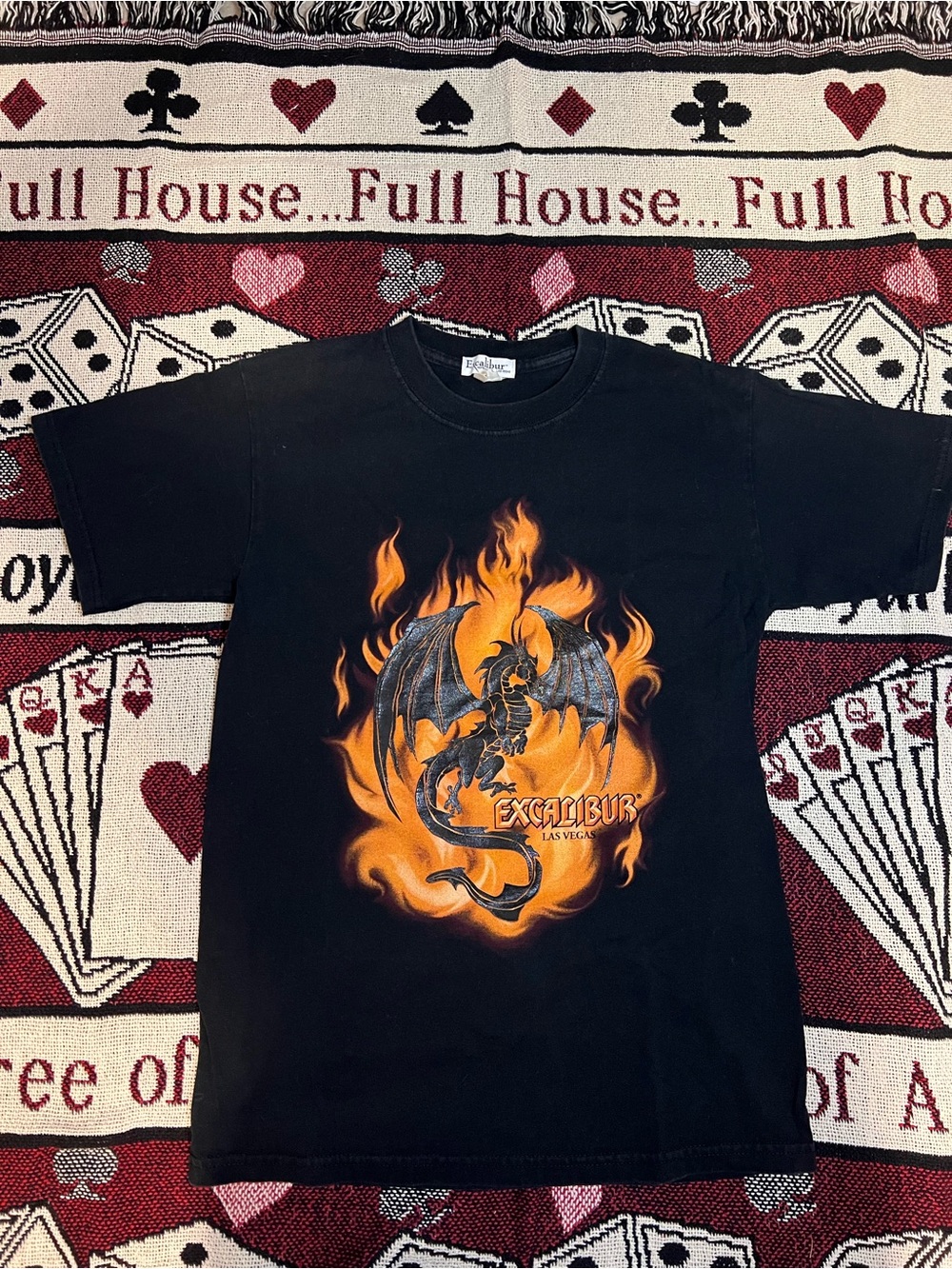 Excalibur Las Vegas Black Short Sleeve Graphic Tee - Dragon Flame